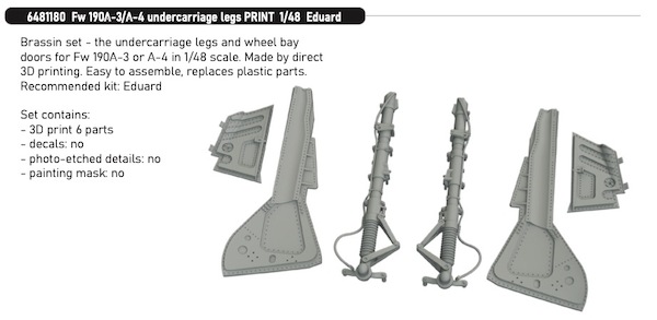Focke Wulf FW190A-3/4 Undercarriage Legs (Eduard) E6481180