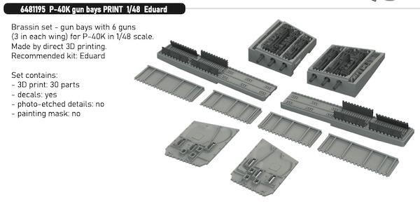 Curtiss P40K Gun Bay (6 guns) (Eduard) E6481195