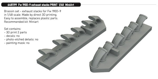 Focke Wulf FW190D-9 Exhausts (MiniArt) E6481199