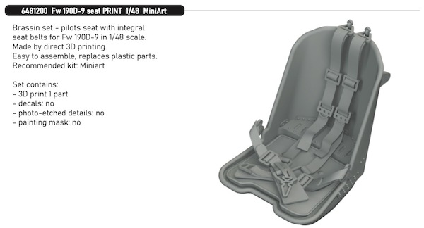 Focke Wulf FW190D-9 Seat (MiniArt) E6481200