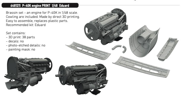 Curtiss P40K Engine (Eduard) E6481211