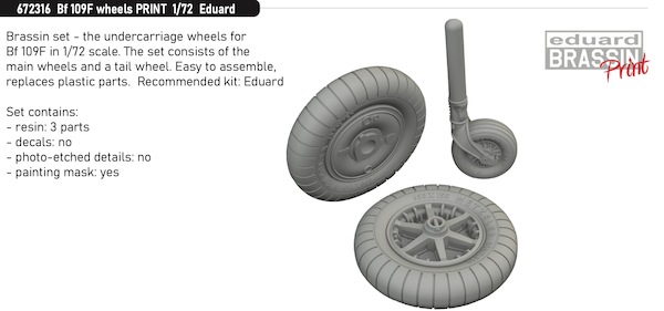Messerschmitt BF109F wheels (Eduard)  E672316
