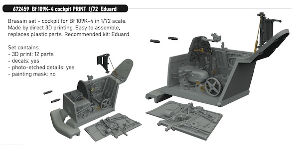 Messerschmitt Bf109K-4 Cockpit set (Eduard) E672459