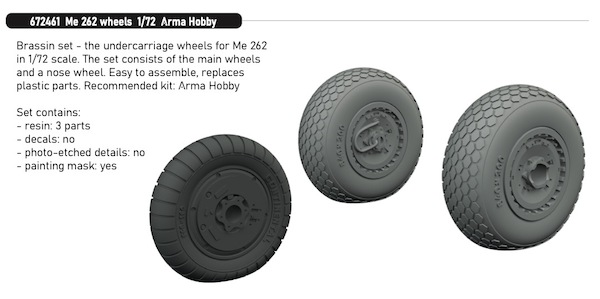 Messerschmitt Me262 Wheels (Arma Hobby) E672461