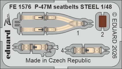 Detailset P47M Thunderbolt Seatbelts (MiniArt) EF1576