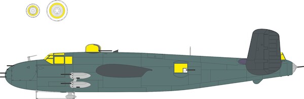 Mask B25J Mitchell Strafer canopy, other glassparts and wheels TFace (Eduard) EX1165