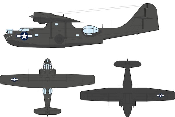 Mask PBY5A Catalina National Insignia (Stars & Bars) (Revell, Monogram, Eduard) EX1183