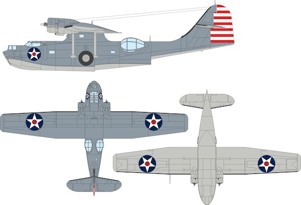 Mask PBY5A Catalina National Insignia (Stars with red centre) (Revell, Monogram, Eduard) EX1184