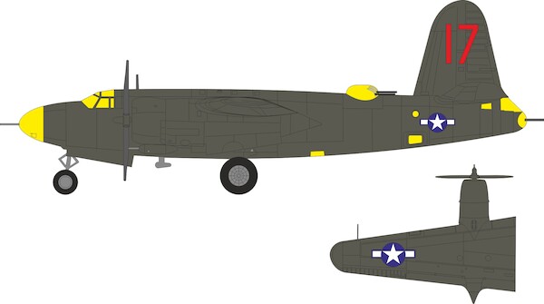 Mask B25C-45 Marauder US Insignia (Stars & Bars) and Tail Markings (ICM) EX1189