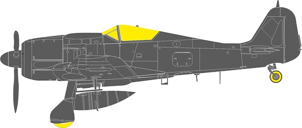 Mask Focke Wulf FW190A-8 Canopy and wheels TFace (Hobby Boss) EX1190