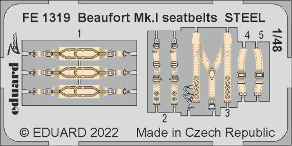 Detailset Bristol Beaufort MKI Seatbelts (ICM)  FE1319
