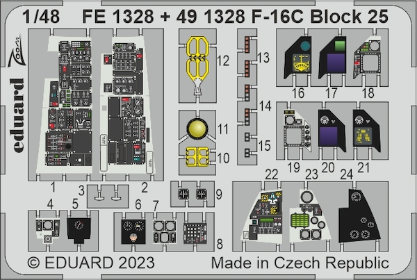 Detailset F16C Fighting Falcon Block 25 Interior  (Kinetic)  FE1328