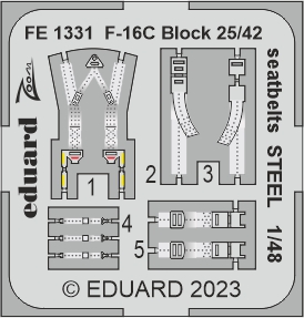 Detailset F16C Fighting Falcon Block 25/42 Seatbelts (Kinetic)  FE1331