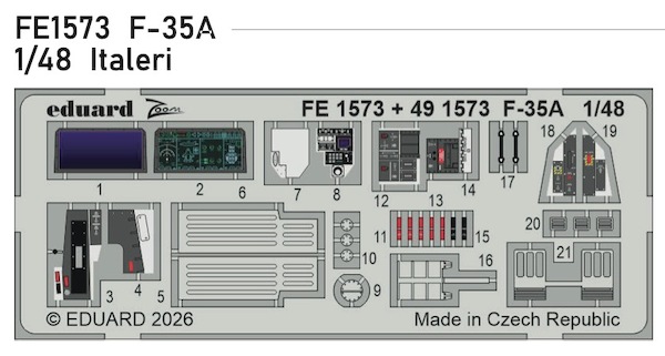 Detailset F35A Lightning II Interior (Italeri) FE1573
