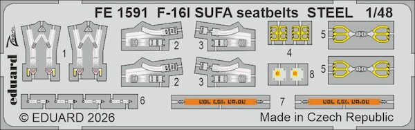 Detailset F16I SUFA Seatbelts (Kinetic) FE1591
