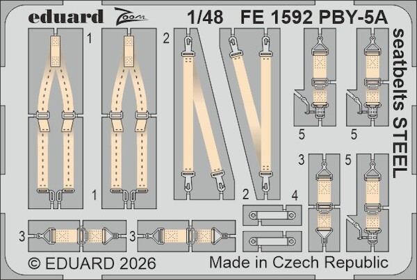 Detailset PBY-5A Catalina Seatbelts (Revell, Monogram, Eduard) FE1592