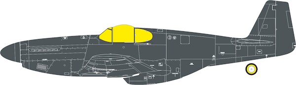 Mask P51B Mustang Malcolm hood Canopy and tailwheels TFace (Eduard) jx352