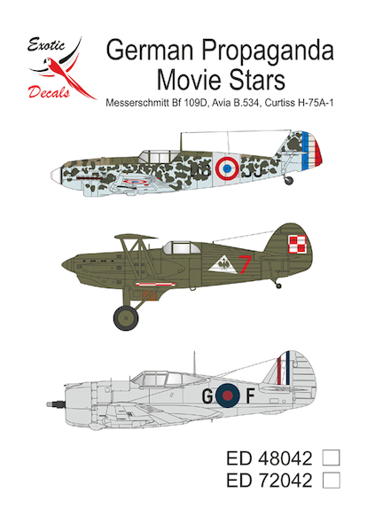 German propaganda Movie Stars (BF109D, B534, Hawk75) ed48042