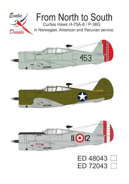From North to South, Curtiss Hawk H75A8/P36G In Norwegian, American and Peruvian Service ed48043