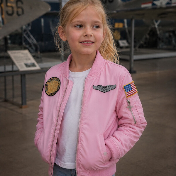 Kids MA-1 flight jacket pink Child Sizes S (6-7 years) MA-1 Pink S
