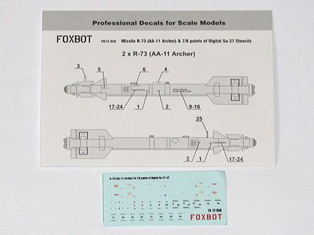 R73 (AA-11 Archer) & 7/8 points of Digital Su-27 Stencils.  FOX48-050