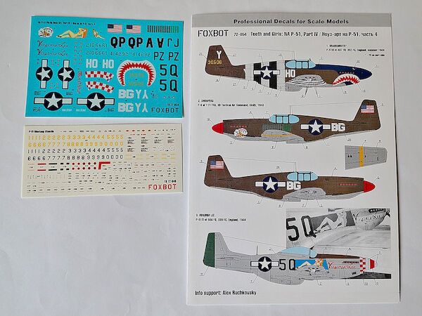 North American P51 Mustang Nose Art part 4 plus stencils FOX72-054