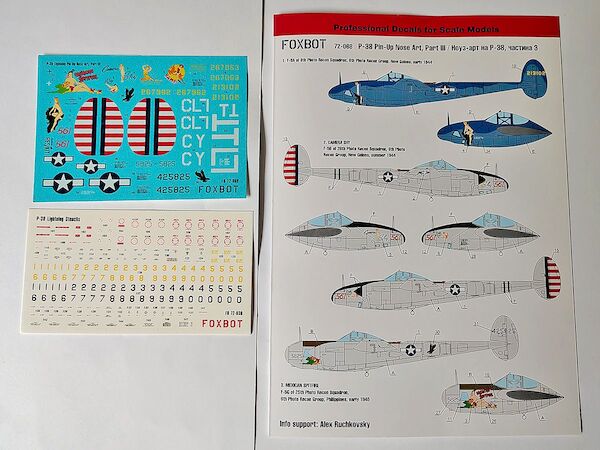 Lockheed P38 Lightning Pin Up Nose art part 3 FOX72-068