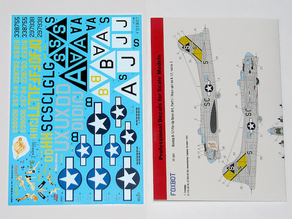 Boeing B-17F/G Flying Fortress "Pin-Up Nose Art" Part # 1 with Stencils 72-032 FOX72-081T