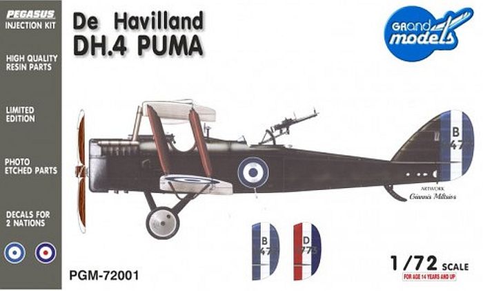 Grand Models PGM-72001 De Havilland DH4 Puma (RFC, Greek AF)