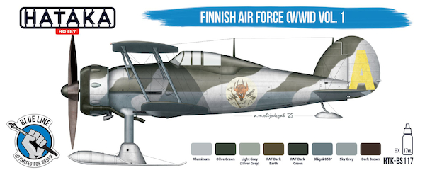 Finnish WWII Air Force Volume 1 Paint Set (8 colours) Optimised for Brushpainting HTK-BS117