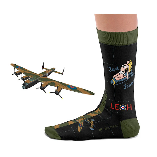 Pair of war machine socks: Avro Lancaster Just Jane SOCK JUST JANE