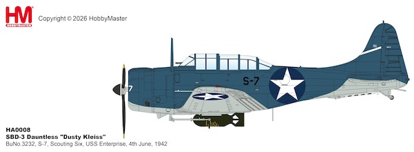 Douglas SBD-3 Dauntless "Dusty Kleiss" BuNo.3232, S-7, Scouting Six, USS Enterprise, 4th June, 1942 HA0008
