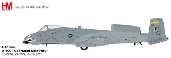 A10C Thunderbolt II Warthog USAF, "Operation Epic Fury" 78-0614, 23 OSS, March 2026 HA1344