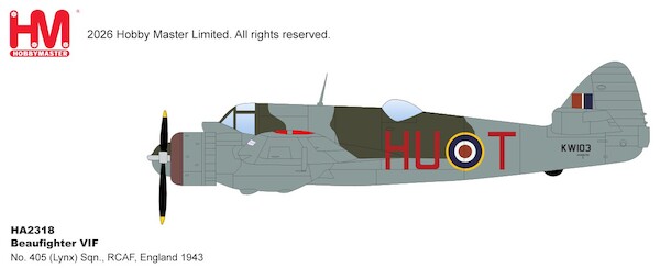 Bristol Beaufighter VIF No. 405 (Lynx) Sqn., RCAF, England 1943 HA2318