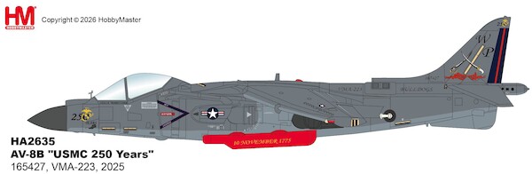 Harrier II AV-8B "USMC 250 Years" 165427, VMA-223, 2025 HA2635