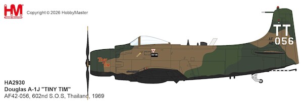 Douglas A-1J Skyraider, "TINY TIM" AF42-056, 602nd S.O.S, Thailand, 1969 HA2930