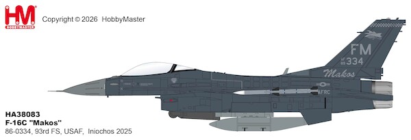 F16C "Makos" 86-0334, 93rd FS, USAF, Iniochos 2025 HA38083