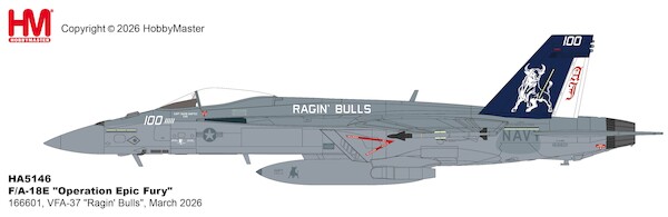 F/A-18E "Operation Epic Fury" 166601, VFA-37 "Ragin' Bulls", March 2026 HA5146