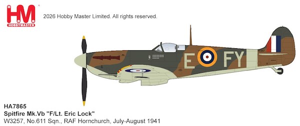 Spitfire Mk. Vb, "F/Lt. Eric Lock" W3257, No.611 Sqn., RAF Hornchurch, July-August 1941 HA7865