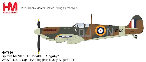 Spitfire Mk. Vb, "P/O Donald E. Kingaby" W3320, No.92 Sqn., RAF Biggin Hill, July-August 1941 HA7866