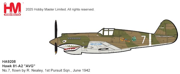 Curtiss P-40B Hawk 81-A2 "AVG" No.7, flown by R. Nealey, 1st Pursuit Sqn., June 1942 HA9208