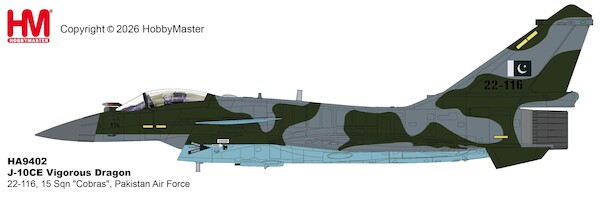 J-10C fighter jet Vigorous Dragon 22-116, 15 Sqn "Cobras", Pakistan Air Force HA9402