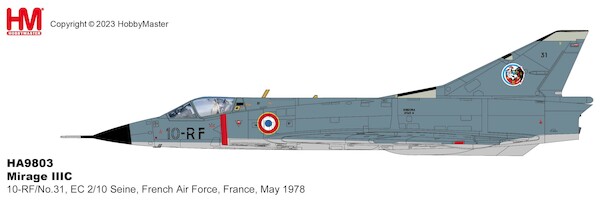 Dassault Mirage IIIC 10-RF/No.31, EC 2/10 Seine, French Air Force, France, May 1978  HA9803
