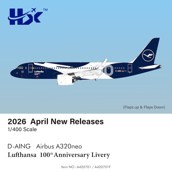 Airbus A320neo Lufthansa "100 Years" D-AING Flaps Down A420701F