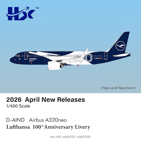 Airbus A320neo Lufthansa "100 Years" D-AIND Flaps Down A420702