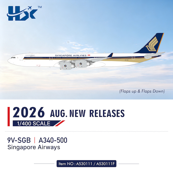 Airbus A340-500 Singapore Airlines “LEADERSHIP" 9V-SGB Flaps Down A530111F