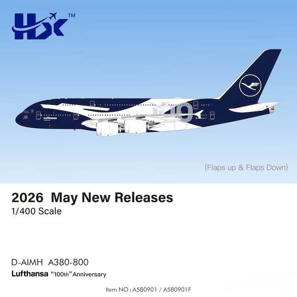 Airbus A380 Lufthansa 100 years D-AIMH Flaps Down A580901F