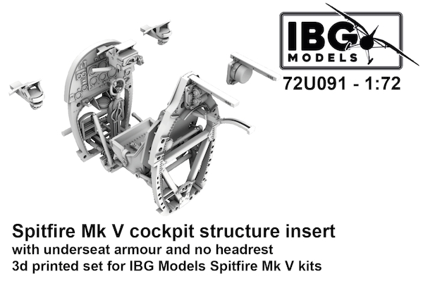 Spitfire Mk V Cockpit Structure Insert (with underseat armour and no headrest) (IBG) 72U091