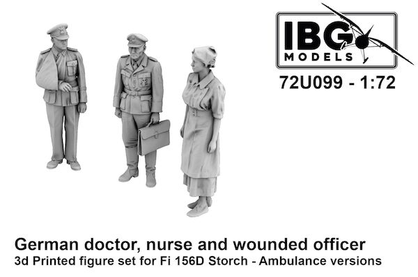 German Doctor, Nurse and wounded Officer (perfect for Fi 156D Storch – Ambulance versions) 72U099