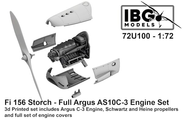Fi 156 Storch – Full Argus AS10C-3 Engine Set (IBG) 72U100